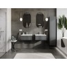 Mexen Orio bathroom cabinet 60 cm with Vela washbasin, 1 drawer, matte graphite/white matte - 91A10-06023-1-BF66-W23M01