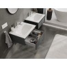 Mexen Orio bathroom cabinet 60 cm with Vela washbasin, 1 drawer, matte graphite/white matte - 91A10-06023-1-BF66-W23M01