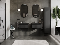 Mexen Orio 60 cm Bathroom Cabinet with Vela Sink, 1 Drawer, Black Matte - 91A10-06023-1-BF71-W23M71