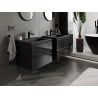 Mexen Orio bathroom cabinet 60 cm with Otis washbasin, 2 drawers, black gloss/matt black - 91A10-06047-2-BFF70-W18M71