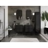Mexen Orio bathroom cabinet 60 cm with Otis washbasin, 2 drawers, black gloss/matt black - 91A10-06047-2-BFF70-W18M71