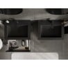 Mexen Orio bathroom cabinet 60 cm with Otis washbasin, 2 drawers, black gloss/matt black - 91A10-06047-2-BFF70-W18M71