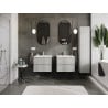 Mexen Orio bathroom cabinet 60 cm with Vela washbasin, 2 drawers, grey matte/white matte - 91A10-06047-2-BFF62-W23M01
