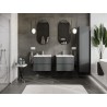 Mexen Orio bathroom cabinet 60 cm with Vela basin, 2 drawers, graphite matte/white matte - 91A10-06047-2-BFF66-W23M01