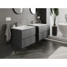 Mexen Orio bathroom cabinet 60 cm with Vela basin, 2 drawers, graphite matte/white matte - 91A10-06047-2-BFF66-W23M01