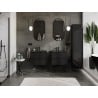 Mexen Orio 60 cm Bathroom Cabinet with Vela Sink, 2 Drawers, Black Gloss/Black Matte - 91A10-06047-2-BFF70-W23M71