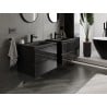 Mexen Orio 60 cm Bathroom Cabinet with Vela Sink, 2 Drawers, Black Gloss/Black Matte - 91A10-06047-2-BFF70-W23M71