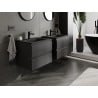 Mexen Orio bathroom cabinet 60 cm with Vela sink, 2 drawers, black matt - 91A10-06047-2-BFF71-W23M71