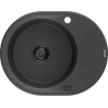 Mexen Kevin 1-Basin Granite Kitchen Sink with Drainer 586 x 458 mm, Black Flecked, Black Drain - 6517581005-76-B