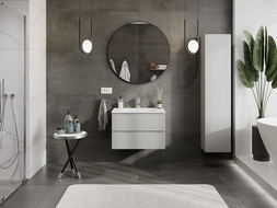 Mexen Orio bathroom cabinet 70 cm with Vela sink, 2 drawers, grey matte/white matte - 91A10-07047-2-BFF62-W23M01