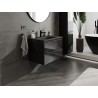 Mexen Orio Bathroom Cabinet 70 cm with Vela Sink, 2 Drawers, Black Gloss/Black Matte - 91A10-07047-2-BFF70-W23M71