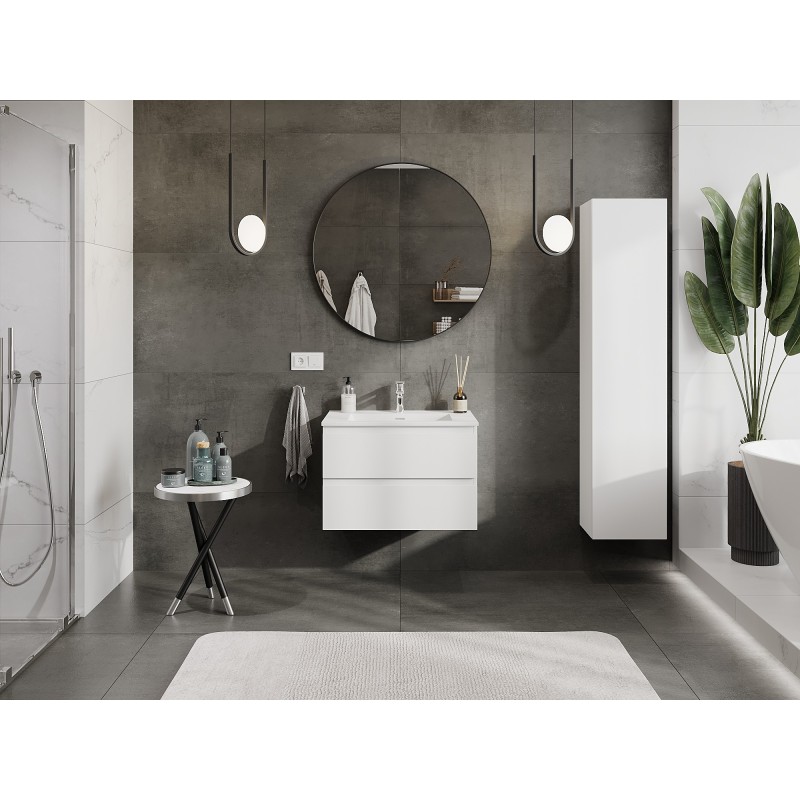 Mexen Orio bathroom cabinet 70 cm with Otis sink, 2 drawers, white matte - 91A10-07047-2-BFF01-W18M01