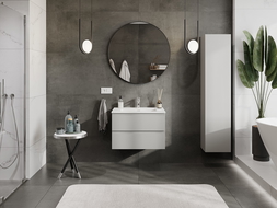 Mexen Orio bathroom cabinet 70 cm with Otis sink, 2 drawers, grey matte/white matte - 91A10-07047-2-BFF62-W18M01