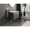Mexen Orio bathroom cabinet 70 cm with Otis sink, 2 drawers, matt graphite/matt white - 91A10-07047-2-BFF66-W18M01