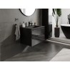 Mexen Orio 70 cm bathroom cabinet with Otis sink, 2 drawers, black gloss/black matte - 91A10-07047-2-BFF70-W18M71