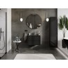 Mexen Orio 70 cm bathroom cabinet with Otis sink, 2 drawers, black gloss/black matte - 91A10-07047-2-BFF70-W18M71