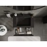 Mexen Orio 70 cm bathroom cabinet with Otis sink, 2 drawers, black gloss/black matte - 91A10-07047-2-BFF70-W18M71