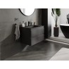 Mexen Orio bathroom cabinet 70 cm with Otis sink, 2 drawers, black matt - 91A10-07047-2-BFF71-W18M71