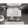 Mexen Orio 80 cm bathroom cabinet with Otis washbasin, 1 drawer, matt graphite/white matt - 91A10-08023-1-BF66-W18M01