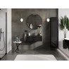 Mexen Orio Bathroom cabinet 80 cm with sink Otis, 1 drawer, black gloss/black matte - 91A10-08023-1-BF70-W18M71