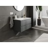 Mexen Orio bathroom cabinet 80 cm with Vela washbasin, 2 drawers, graphite mat/white mat - 91A10-08047-2-BFF66-W23M01