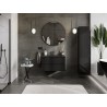 Mexen Orio bathroom cabinet 80 cm with sink Vela, 2 drawers, black gloss/black matte - 91A10-08047-2-BFF70-W23M71