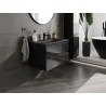 Mexen Orio bathroom cabinet 80 cm with sink Vela, 2 drawers, black gloss/black matte - 91A10-08047-2-BFF70-W23M71