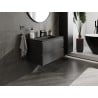 Mexen Orio bathroom cabinet 80 cm with Vela washbasin, 2 drawers, black matte - 91A10-08047-2-BFF71-W23M71