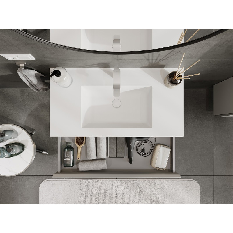 Mexen Orio bathroom cabinet 90 cm with sink Otis, 1 drawer, gray matte/white matte - 91A10-09023-1-BF62-W18M01