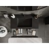 Mexen Orio 90 cm Bathroom Cabinet with Sink Otis, 1 Drawer, Black Gloss/Black Matte - 91A10-09023-1-BF70-W18M71