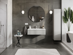 Mexen Orio Bathroom Cabinet 90 cm with Vela Basin, 1 Drawer, Grey Matte/White Matte - 91A10-09023-1-BF62-W23M01