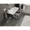 Mexen Orio bathroom cabinet 90 cm with sink Vela, 1 drawer, matte graphite/white matte - 91A10-09023-1-BF66-W23M01