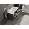 Mexen Orio bathroom cabinet 90 cm with Otis washbasin, 2 drawers, matt graphite/matt white - 91A10-09047-2-BFF66-W18M01
