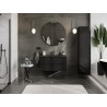 Mexen Orio bathroom cabinet 90 cm with Otis washbasin, 2 drawers, black gloss/matt black - 91A10-09047-2-BFF70-W18M71