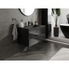 Mexen Orio bathroom cabinet 90 cm with Otis washbasin, 2 drawers, black gloss/matt black - 91A10-09047-2-BFF70-W18M71
