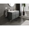 Mexen Orio 90 cm Bathroom Cabinet with Vela Sink, 2 Drawers, Matte Graphite/Matte White - 91A10-09047-2-BFF66-W23M01
