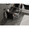 Mexen Orio 90 cm bathroom cabinet with Vela sink, 2 drawers, black gloss/black matte - 91A10-09047-2-BFF70-W23M71