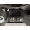 Mexen Orio 90 cm bathroom cabinet with Vela sink, 2 drawers, black gloss/black matte - 91A10-09047-2-BFF70-W23M71