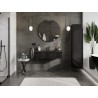 Mexen Orio 100 cm bathroom cabinet with Otis sink, 1 drawer, black gloss/black matte - 91A10-10023-1-BF70-W18M71