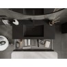 Mexen Orio 100 cm bathroom cabinet with Otis sink, 1 drawer, black gloss/black matte - 91A10-10023-1-BF70-W18M71