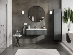 Mexen Orio 100 cm bathroom cabinet with Vela washbasin, 1 drawer, matte graphite/white matte - 91A10-10023-1-BF66-W23M01
