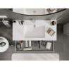 Mexen Orio bathroom cabinet 100 cm with Otis washbasin, 2 drawers, gray matte/white matte - 91A10-10047-2-BFF62-W18M01