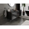 Mexen Orio 100 cm bathroom cabinet with Otis sink, 2 drawers, black gloss/black matte - 91A10-10047-2-BFF70-W18M71