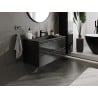 Mexen Orio bathroom cabinet 100 cm with Otis washbasin, 2 drawers, black gloss/black matt - 91A10-10047-2-BFF70-W18M71