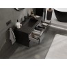 Mexen Orio 100 cm bathroom cabinet with Otis sink, 2 drawers, black gloss/black matte - 91A10-10047-2-BFF70-W18M71