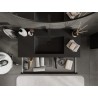 Mexen Orio 100 cm bathroom cabinet with Otis sink, 2 drawers, black gloss/black matte - 91A10-10047-2-BFF70-W18M71