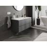 Mexen Orio 100 cm Bathroom Cabinet with Vela Sink, 2 Drawers, Matte Graphite/Matte White - 91A10-10047-2-BFF66-W23M01