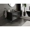 Mexen Orio bathroom cabinet 100 cm with Vela sink, 2 drawers, black gloss/matte black - 91A10-10047-2-BFF70-W23M71
