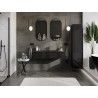 Mexen Orio 120 cm bathroom cabinet with Otis sink, 1 drawer, black gloss/black matte - 91A10-12023-1-BF70-W18M71