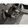 Mexen Orio 120 cm bathroom cabinet with Otis sink, 1 drawer, black gloss/black matte - 91A10-12023-1-BF70-W18M71